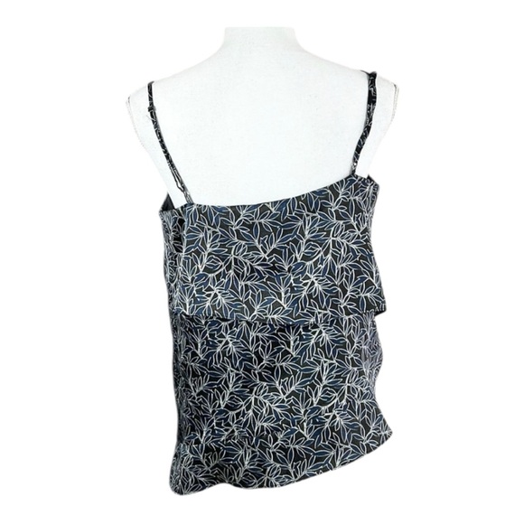 Likely Black and Blue Sleeveless Leaf Pattern Camisole Tank Size Medium - Picture 3 of 7